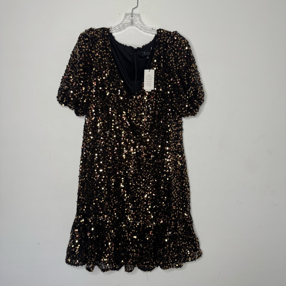NWT Eloquii Sequin Puff Sleeve Dress 16 - Picture 3 of 15